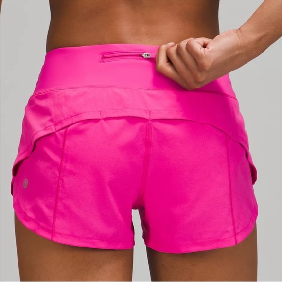 lululemon athletica Pants - Lululemon speed up 4” sonic pink rare hot pink